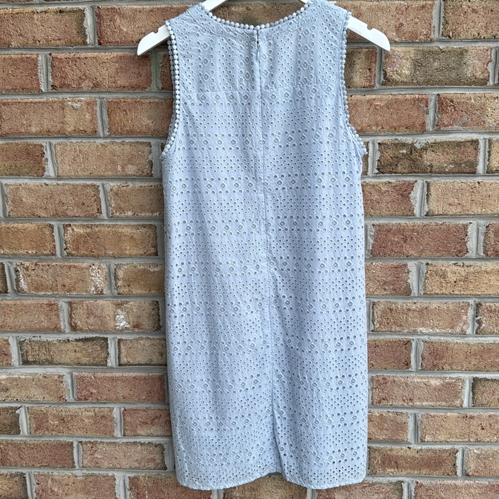 LOFT periwinkle eyelet dress. Size 6 - Picture 6 of 8